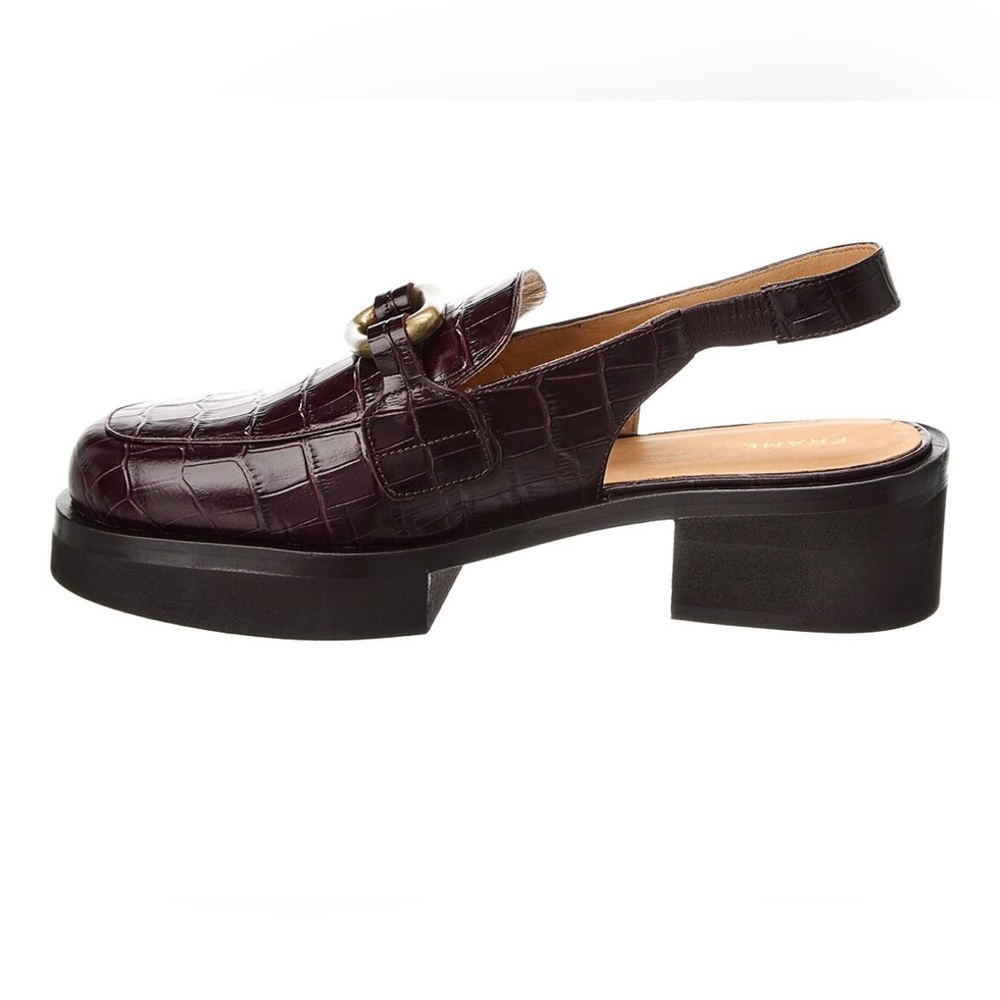 Le Begonia Croc-Embossed Leather Slingback Loafer - Picture 3 of 4